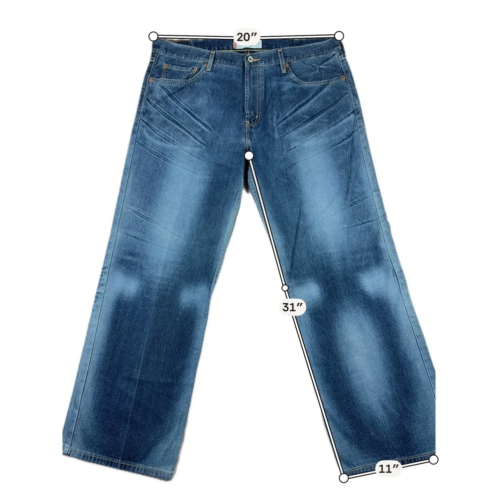 Vintag Levi's 529 Low Rise Straight Leg Jeans 40 x 32‎ Blue Denim